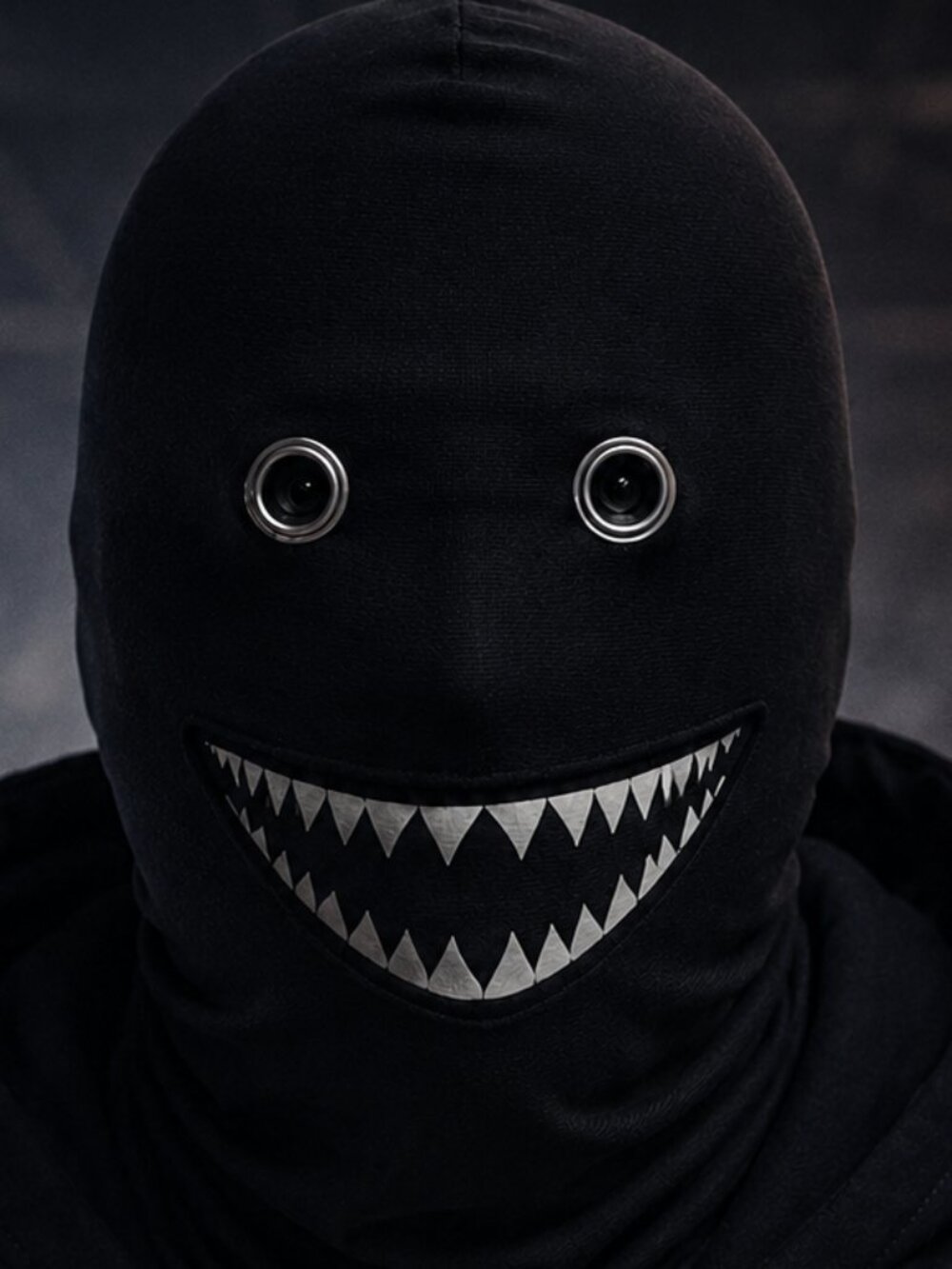 Shark Teeth Balaclava Mask Black Techwear Face Cover Streetwear Ninja Hood OTKYD